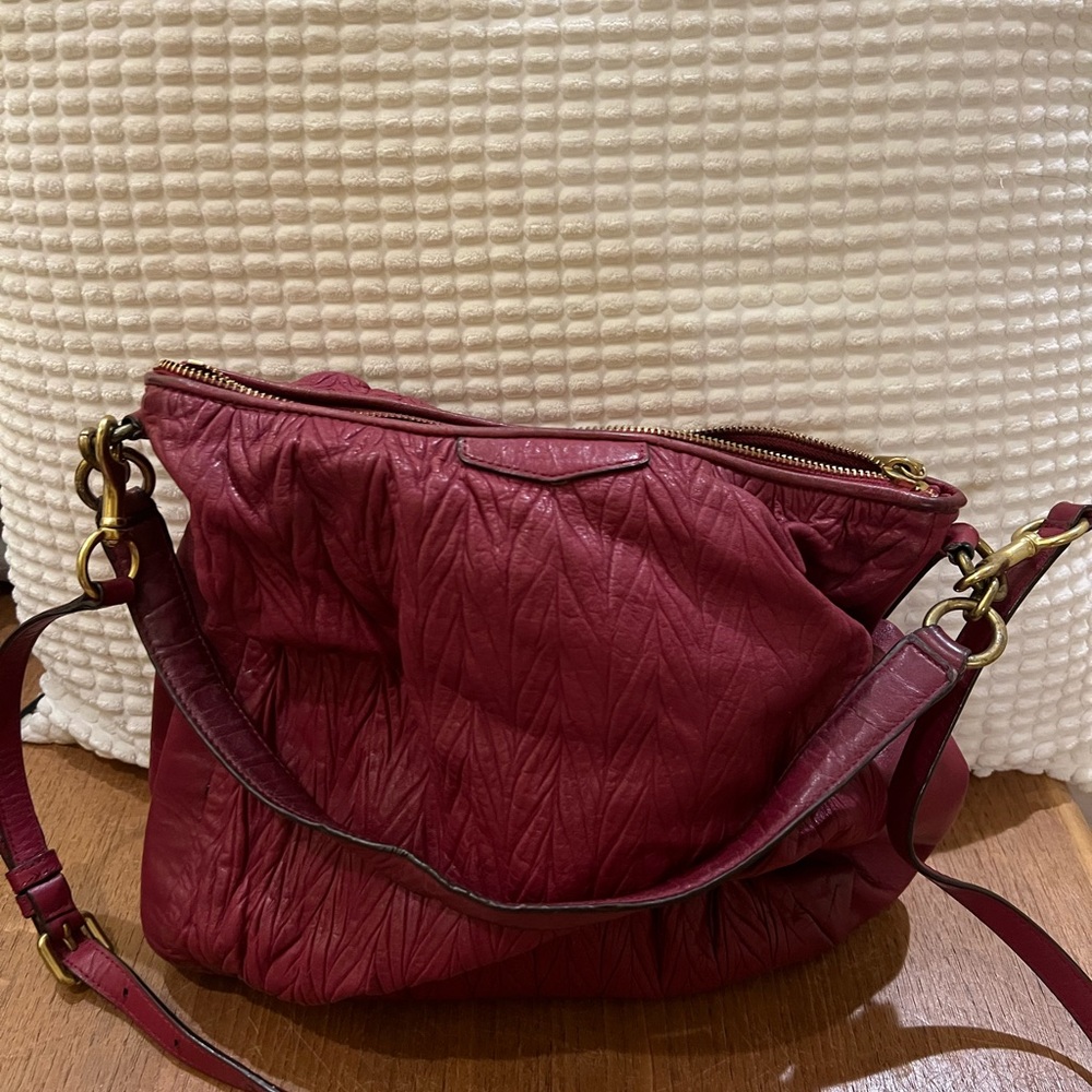 Coach Quilted Crossbody Bag in Deep Red